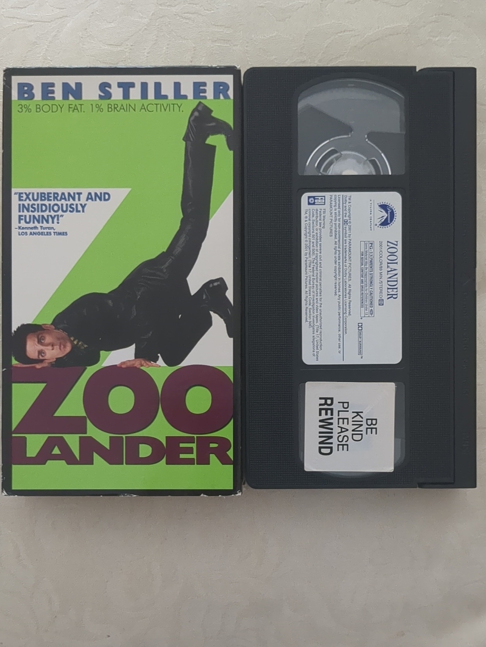 Zoolander VHS Tape with Case - Preloved